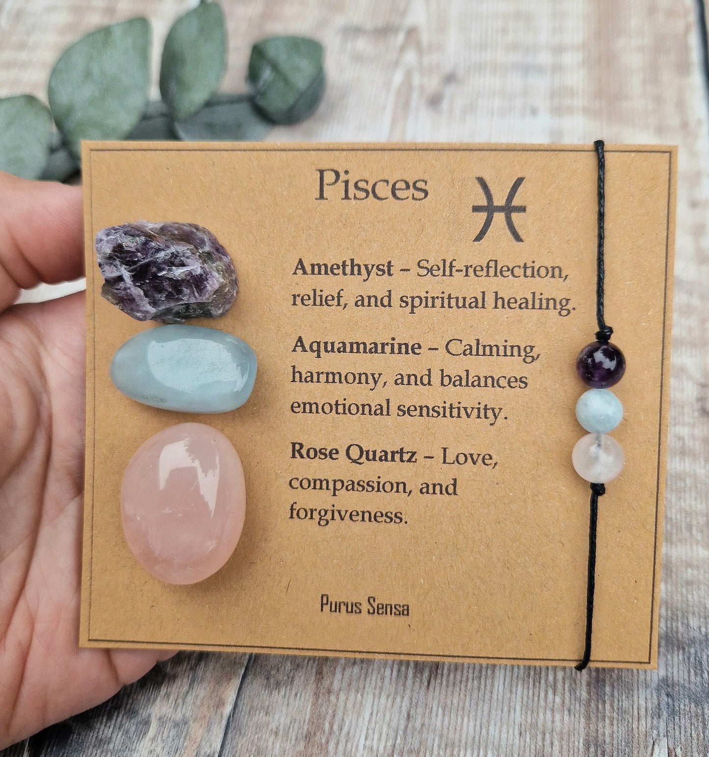 PISCES bracelet / anklet crystal gift set