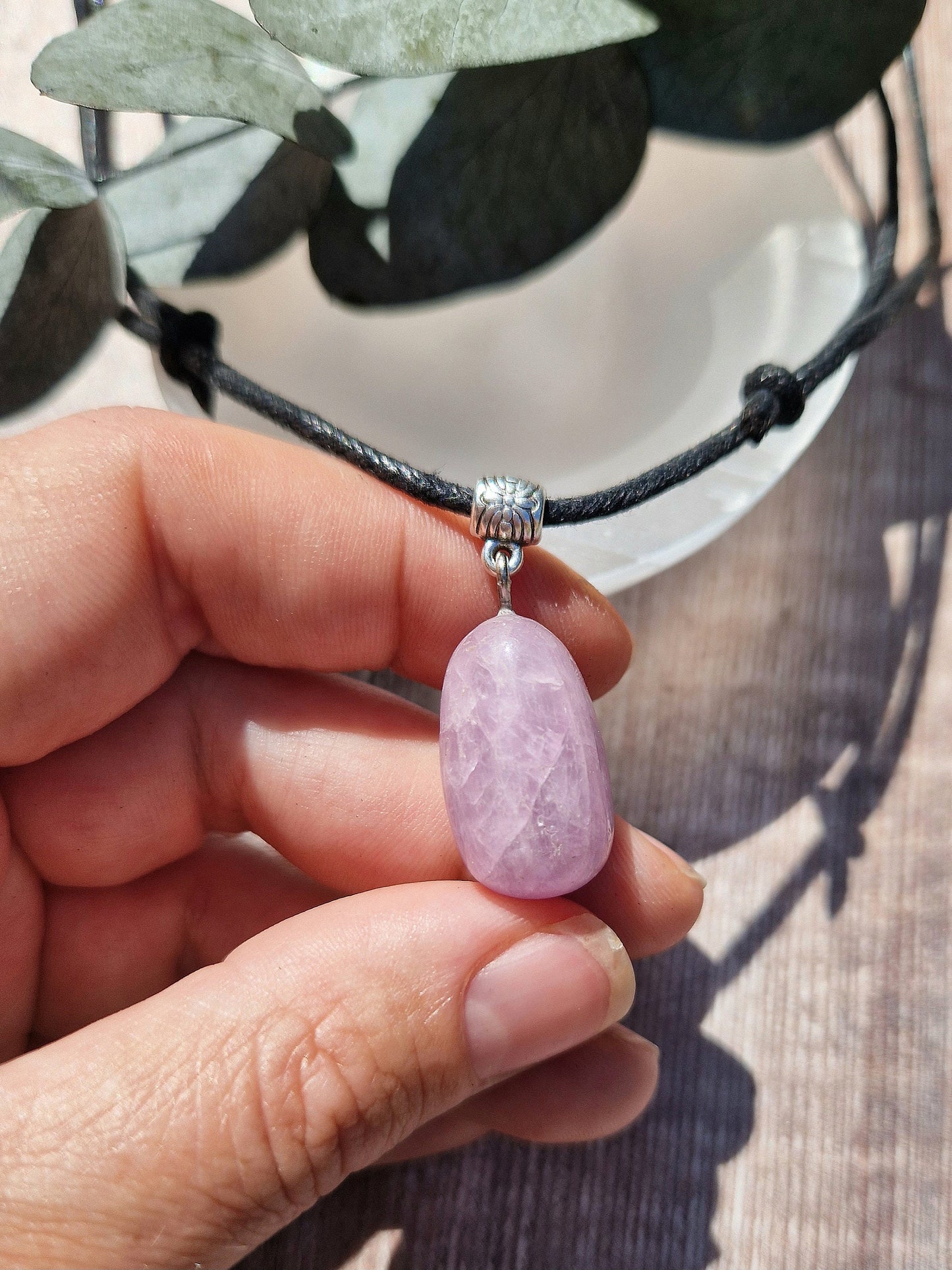 Beautiful Adjustable Kunzite cord necklace