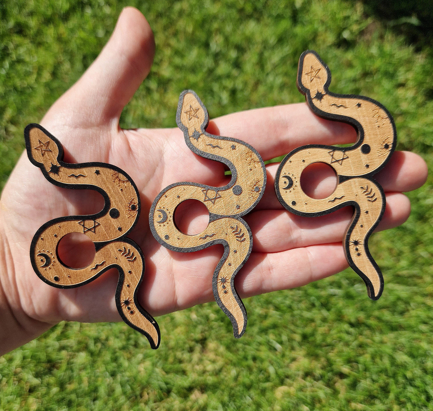 Wooden snake sphere stand for Mini / medium sphere