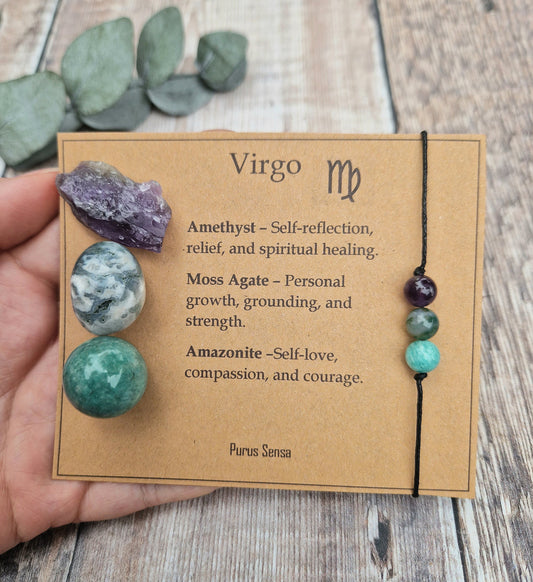 VIRGO bracelet / anklet crystal gift set