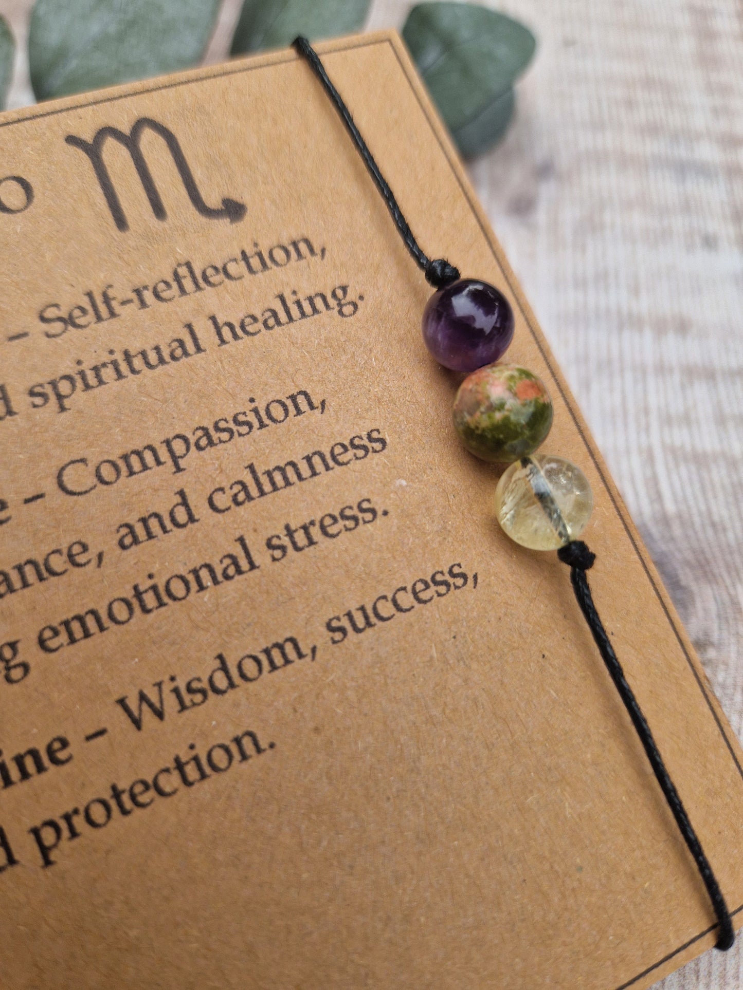 SCORPIO bracelet / anklet crystal gift set