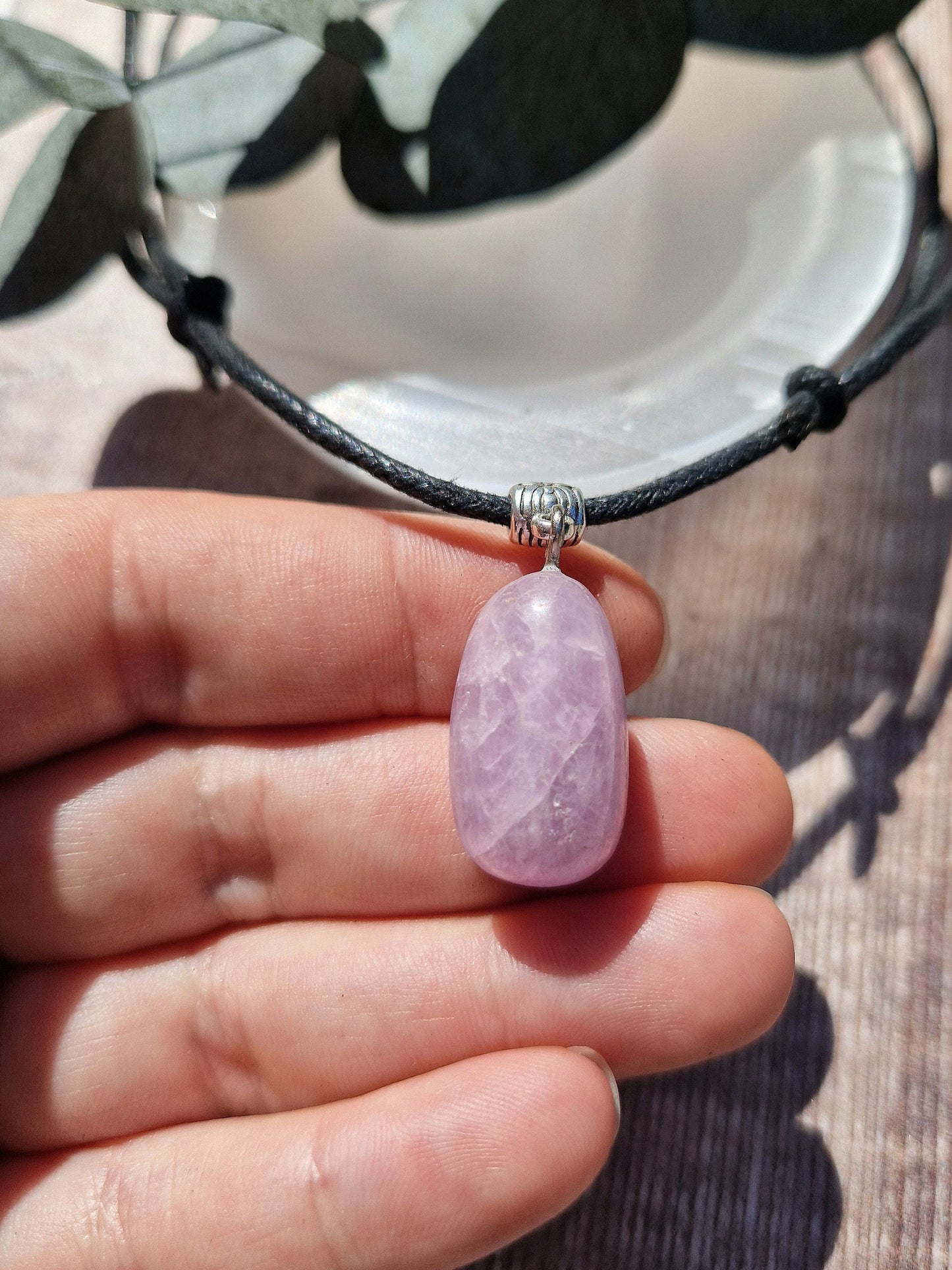 Beautiful Adjustable Kunzite cord necklace