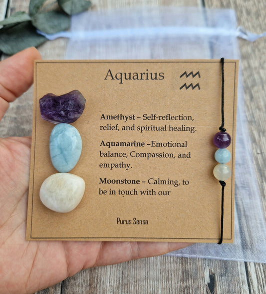 AQUARIUS bracelet / anklet crystal set