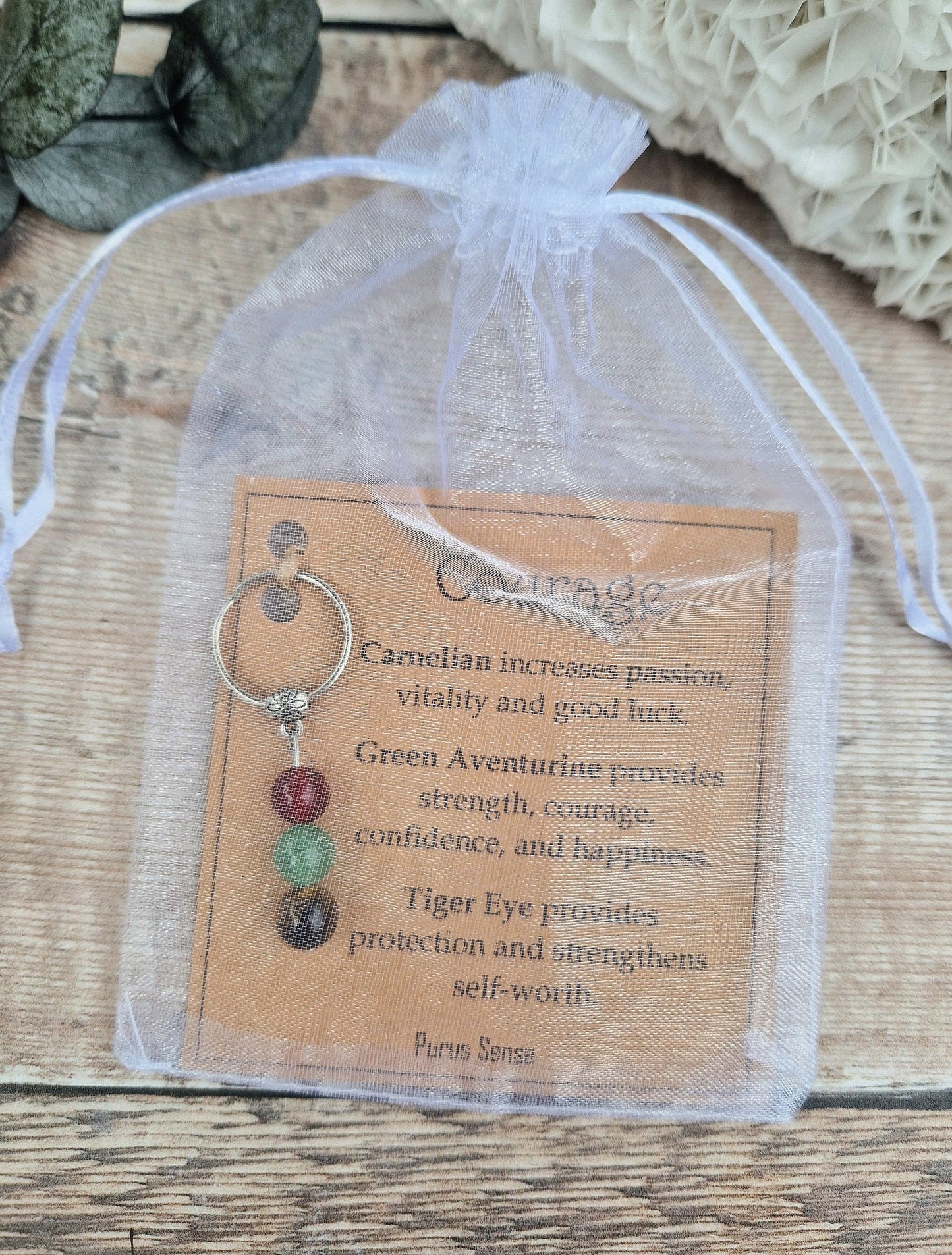 Healing gemstone keyring