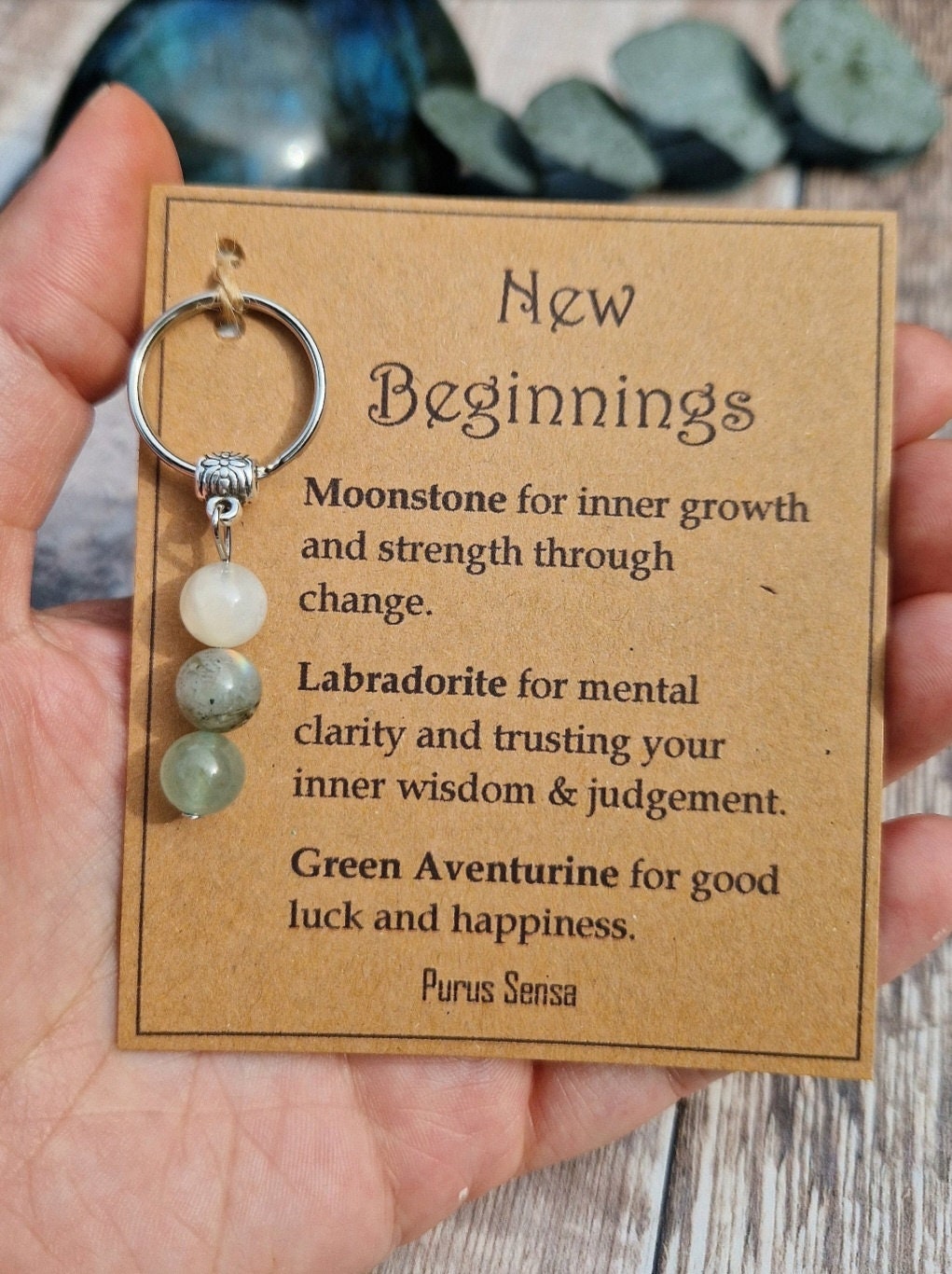 Healing gemstone keyring