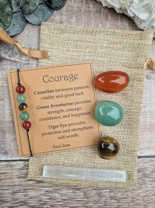 COURAGE crystal bracelet / anklet gift set