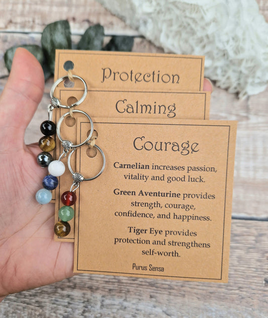 Healing gemstone keyring