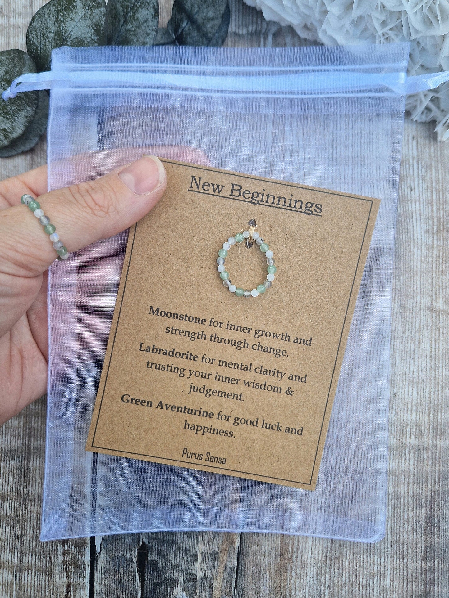 NEW BEGININGS Crystal Strech Ring