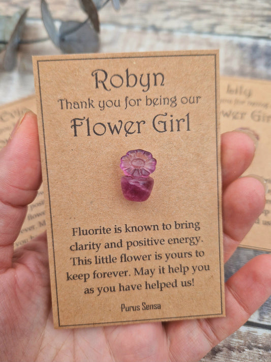 Personalised crystal Flower girl gift