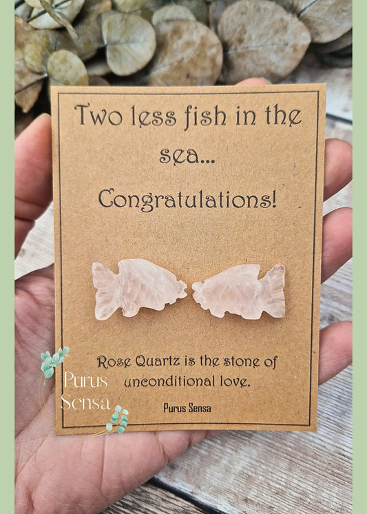 Rose quartz kissing fish crystal engagement wedding gift