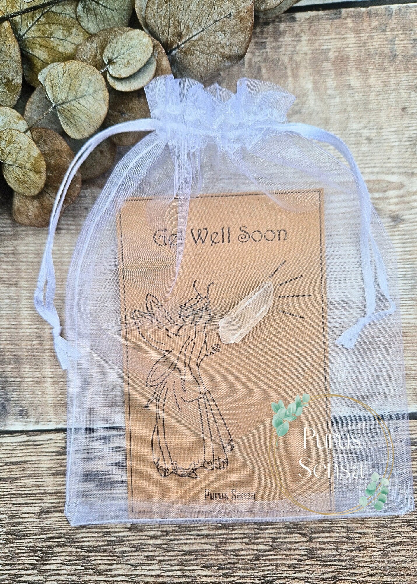 Get well soon Clear quartz healing crystal gift