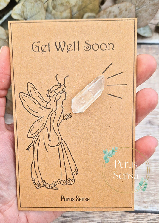 Get well soon Clear quartz healing crystal gift