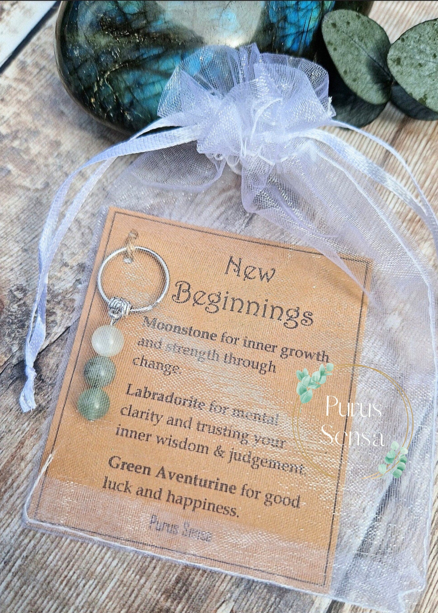 NEW BEGINNINGS Crystal keyring