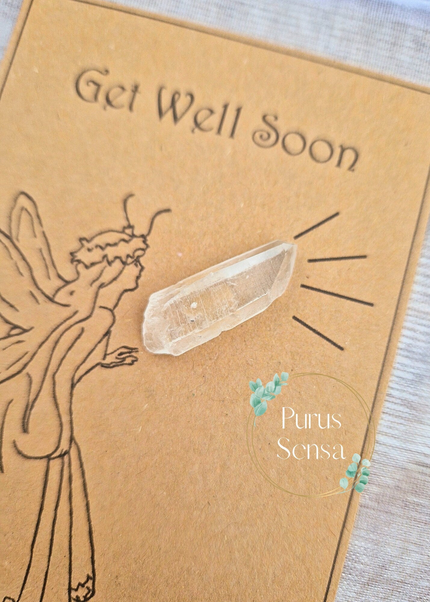 Get well soon Clear quartz healing crystal gift