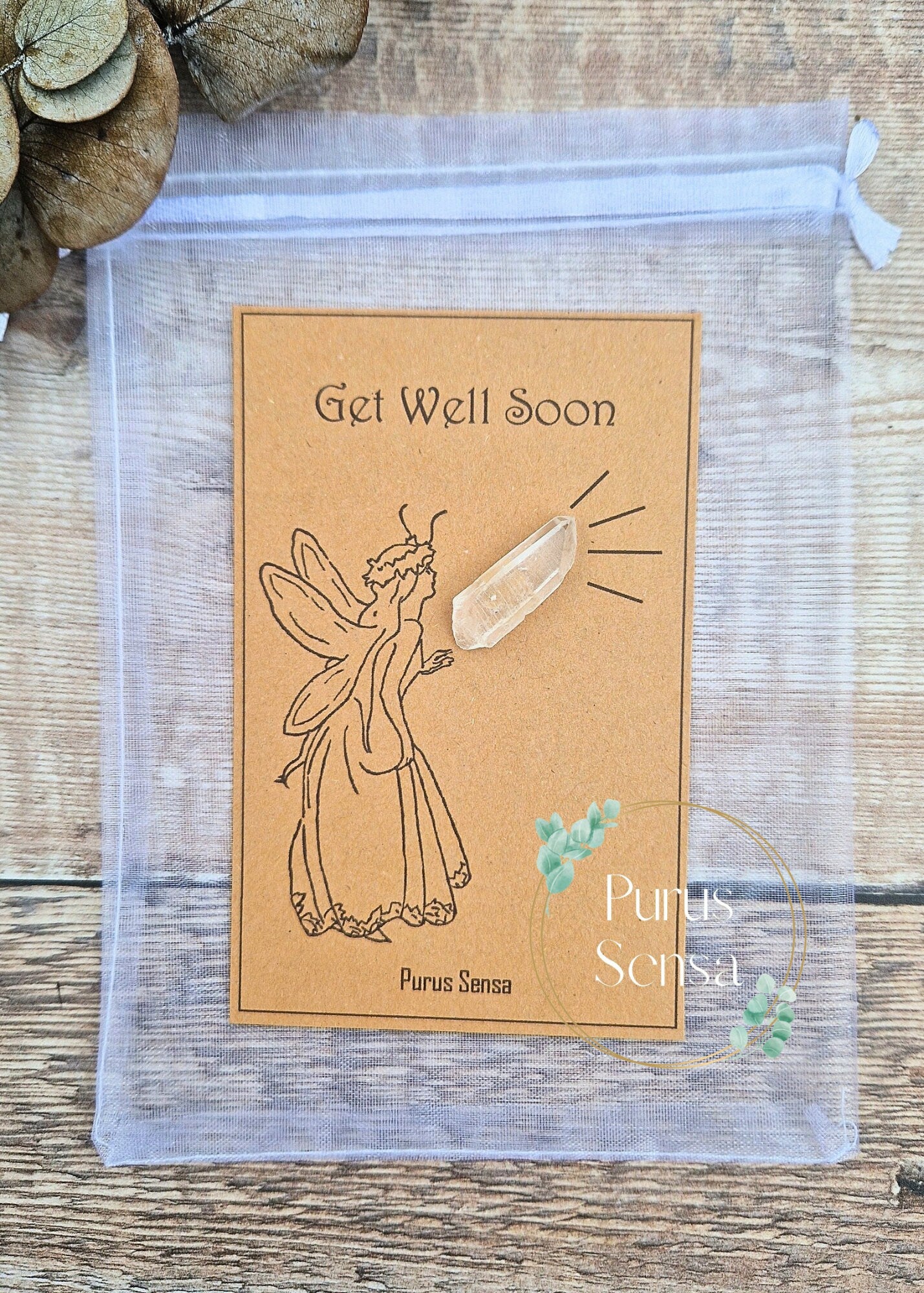 Get well soon Clear quartz healing crystal gift