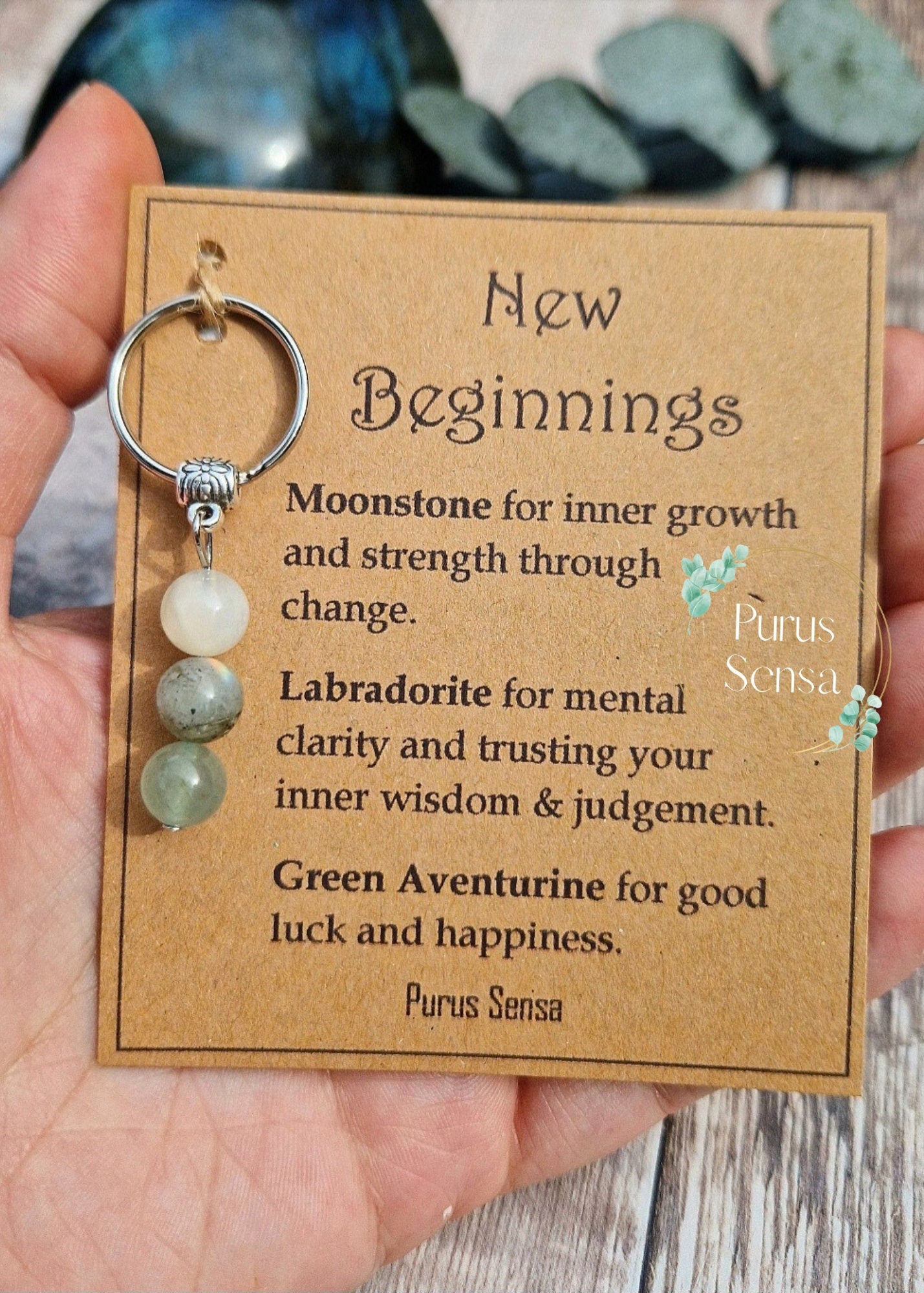 NEW BEGINNINGS Crystal keyring